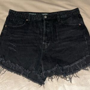 High waisted denim shorts